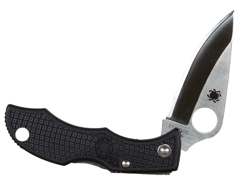 Spyderco  Ladybug 3  1.94 Folding Clip Point Plain VG10 Stainless Steel Blade FRN Black Handle - LBKP3