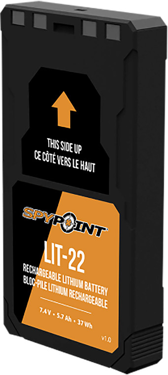 Spypoint 05538 LIT22 Rechargeable Lithium Battery Pack  Black 7.4 Volts 2 Single Pack - 5538