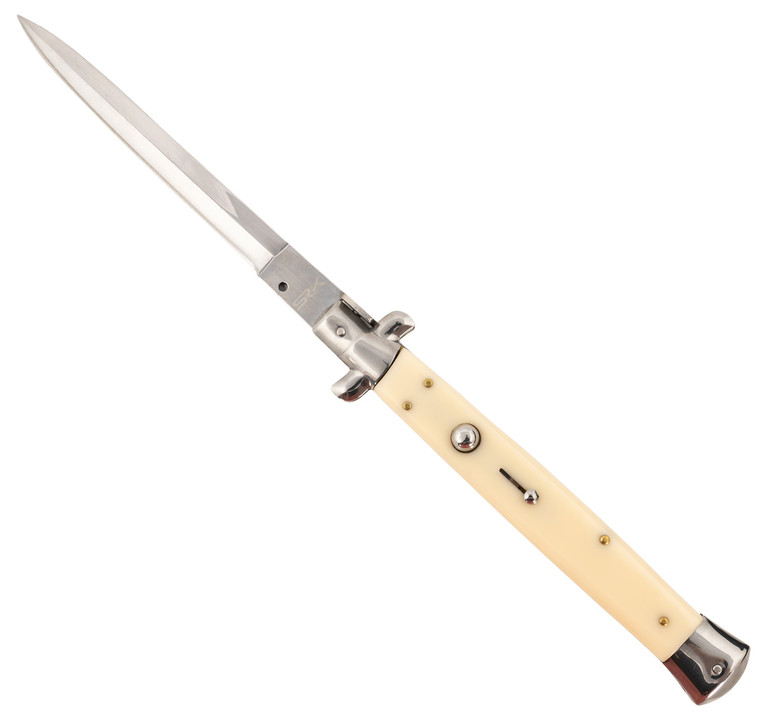 Steel River Knives CISID Spartan  6 Italian Dagger Polished Blade 7 Ivory Synthetic Handle Side Open - CISID