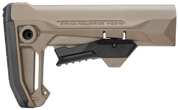 Strike Industries STRIKEESMOD2FDE MOD2 Rifle Stock FDE Polymer Compatible w AR Style Buffer Tubes - STRIKEESMOD2FDE