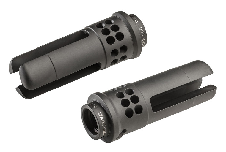 SureFire WARCOMP5561228 Warcomp QD Flash Hider 22 Cal 5.56mm 1228 tpi Open Tine 3Prong Ported Black Stainless Steel for ARM4Platform SOCOM Suppressor Compatible - WARCOMP5561228