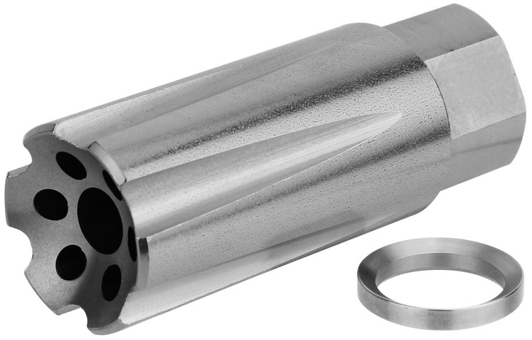 TacFire MZ10209MMSS Linear Compensator Stainless Steel with 1236 tpi Threads 2.05 OAL  0.87 Diameter for 9mm Luger ARPlatform - MZ10209MMSS