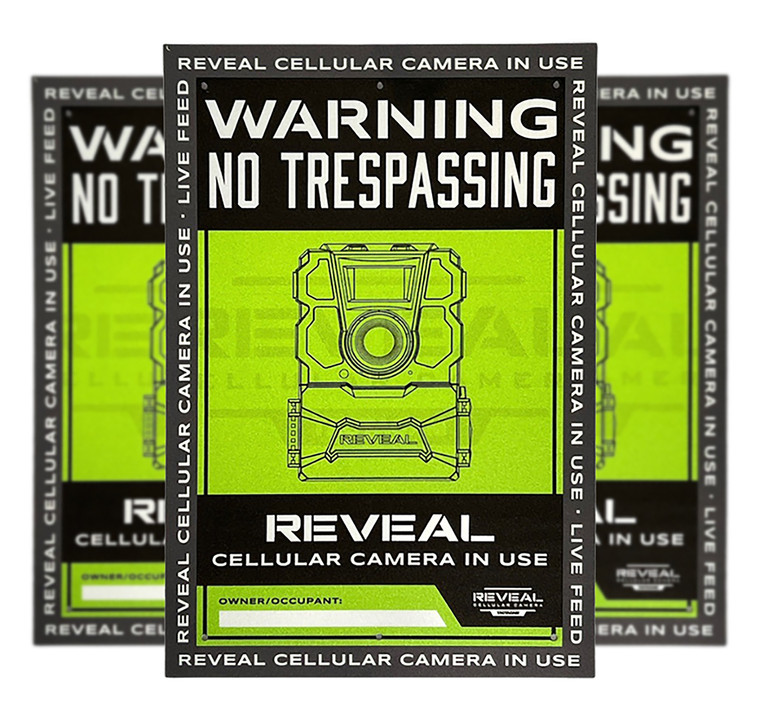 Tactacamreveal S3 No Trespassing  Sign Durable Plastic - S1