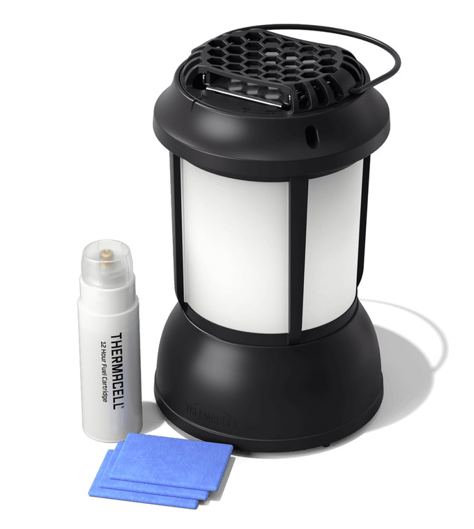 Thermacell PSLL2 Patio Shield Lantern Mosquito Repeller Black Effective 15 ft Odorless Scent Repels Mosquito Effective Up to 12 hrs - PSLL2