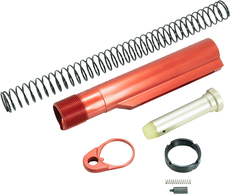 Timber Creek Outdoors ARBTKR Buffer Tube Kit  Red Anodized for AR15 - ARBTKR