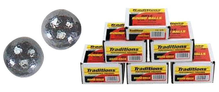 Traditions A1241 Rifle Round Balls  50 Cal Lead Ball .490 Dia 177 GR 20 Per Box - A1241