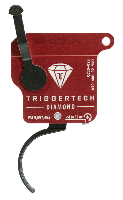 TriggerTech R70SRB02TNC Diamond Without Bolt Release SingleStage Traditional Curved Trigger with 0.302 lbs Draw Weight for Remington 700 Right - R70SRB02TNC