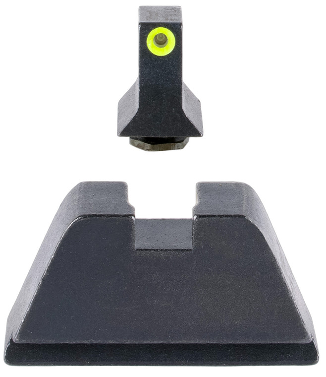 Trijicon GL201C601139 SuppressorOptic Height Sights  GreenTritium Yellow Outline Front SightBlackBlank Rear Sight Glock 1717L1922 Standard Frame - GL201C601139