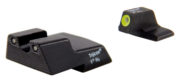 Trijicon 600602 HD Night Sights  GreenTritium Yellow Outline Front SightGreen Tritium Black Outline Rear Sight HK .45C.45C Tactical - 600602