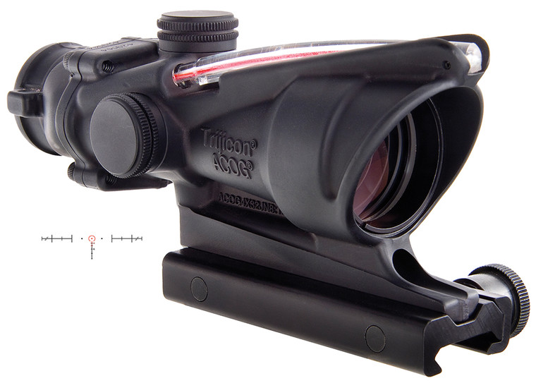 Trijicon 100219 ACOG  Black Hardcoat Anodized 4x32mm Illuminated Red Horseshoe .2235.56 BDC Reticle - 100219