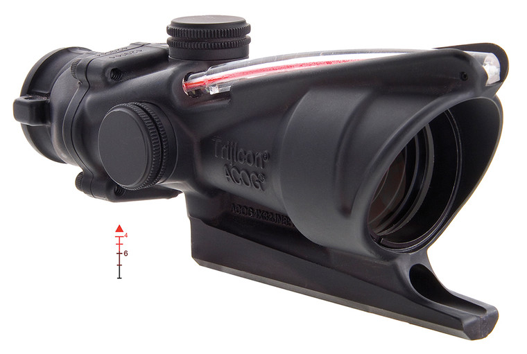 Trijicon 100213 ACOG  Black Hardcoat Anodized 4x32mm Illuminated Red Triangle Post Reticle - 100213