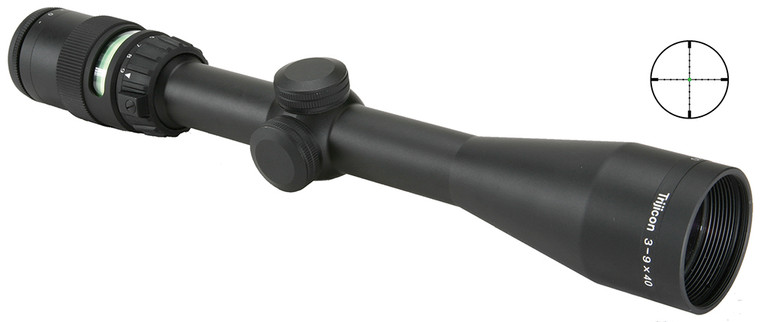 Trijicon 200005 AccuPoint  Black Hardcoat Anodized 39x40mm 1 Tube Illuminated MilDot Crosshair wGreen Dot Reticle - 200005
