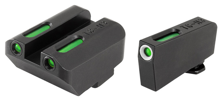 TruGlo TG13GL4A TFX  Low Suppressor Height Black Green Tritium  Fiber Optic White Outline Front Sight Green Tritium  Fiber Optic Rear Sight Compatible with Glock Excludes MOS - TG13GL4A