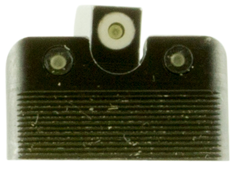 TruGlo TG231G1MW Tritium Pro  Low White Outline Tritium FrontGreen Tritium RearBlack Nitride Fortress Frame Compatible wGlock MOS Front PostRear Dovetail Mount - TG231G1MW