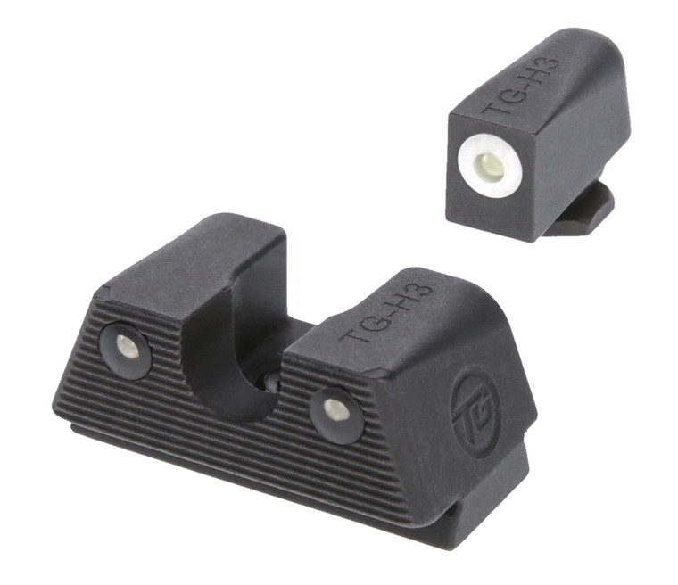 TruGlo TGTG231G1XW Tritium X  Low White Outline Tritium Front Green Tritium RearBlack Nitride Fortress Frame Compatible wMost Glock Except MOS Front PostRear Dovetail Mount - TGTG231G1XW
