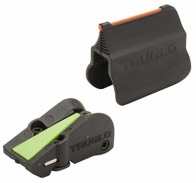 TruGlo TGTG940 F.A.S.T. Universal Shotgun Sights  Black  Red Fiber Optic Front Sight  Green Ramp Rear Sight - TGTG940