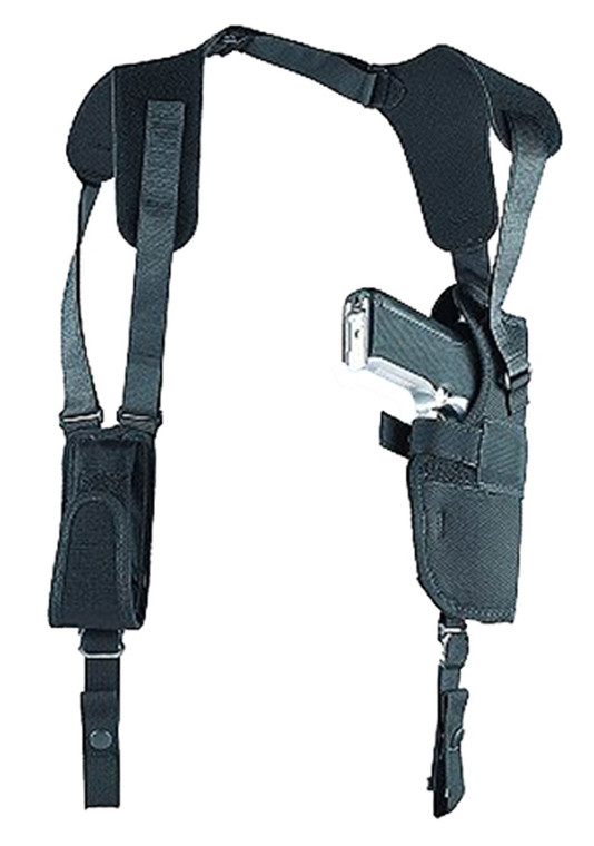 Uncle Mikes 83051 Sidekick Vertical Shoulder Holster Shoulder Size 05 Black Cordura Harness Fits Large SemiAuto Fits 4.505 Barrel Right Hand - 83051