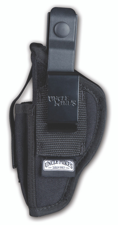 Uncle Mikes 70020 Sidekick Hip Holster IWBOWB Size 02 Black Kodra Nylon Belt Clip Fits MedLarge DA Revolver Fits 34 Barrel Ambidextrous - 70020