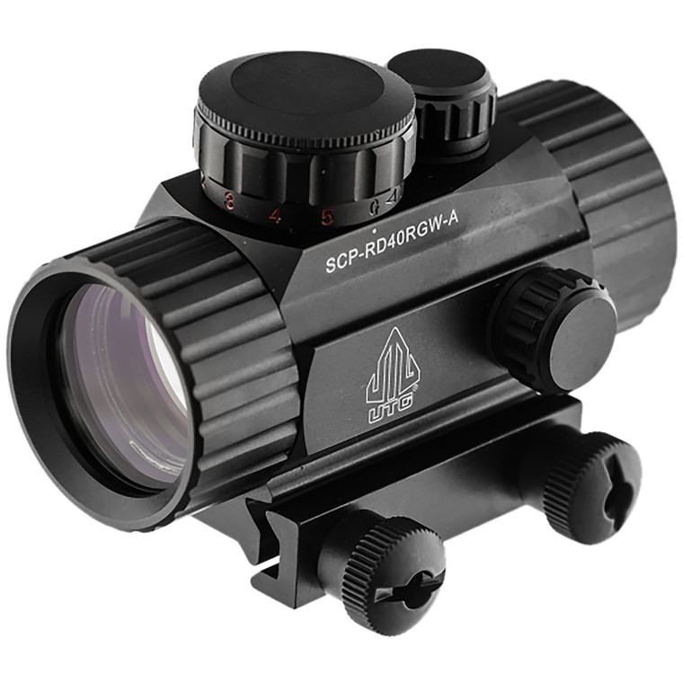 UTG SCPRD40RGWA 3.8 ITA RedGreen CQB Dot Sight  Black Anodized 1 x 38 mm 4 MOA  RedGreen CQB Dot - SCPRD40RGWA