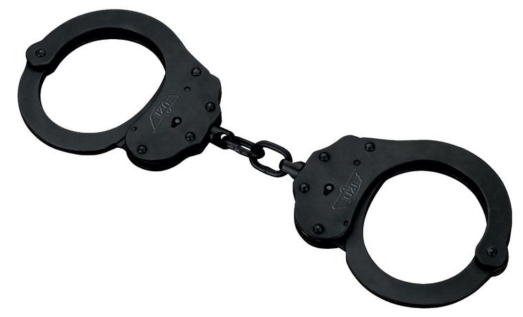 Uzi Accessories UZIHCEUBCNIJ Handcuffs NIJ Black Steel Includes 2 Keys - UZIHCEUBCNIJ
