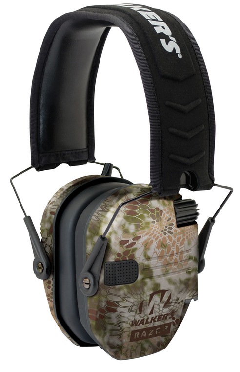 Walkers GWPRSEMKPT Razor Slim Electronic Muff 23 dB Over the Head Kryptek HighlanderBlack Polymer - GWPRSEMKPT