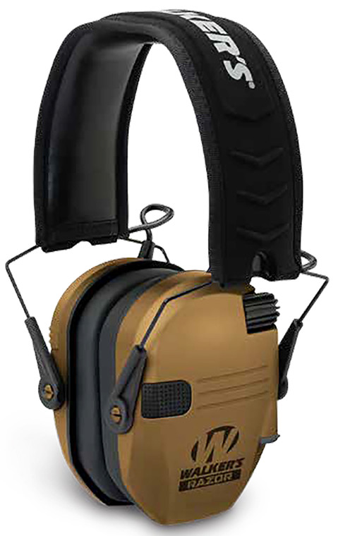 Walkers GWPRSEMBB Razor Slim Electronic Muff 23 dB Over the Head Battle BrownBlack Polymer - GWPRSEMBB
