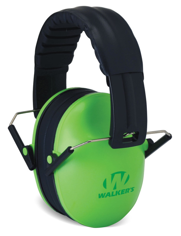 Walkers GWPFKDMLG Baby  Kids Folding Muff 23 dB Over the Head Lime GreenBlack Polymer - GWPFKDMLG