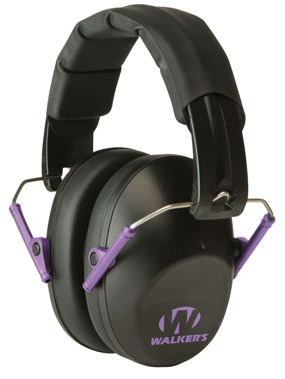 Walkers GWPFPM1BKPU Pro Low Profile Passive Muff 22 dB Over the Head BlackPurple Accent Polymer - GWPFPM1BKPU