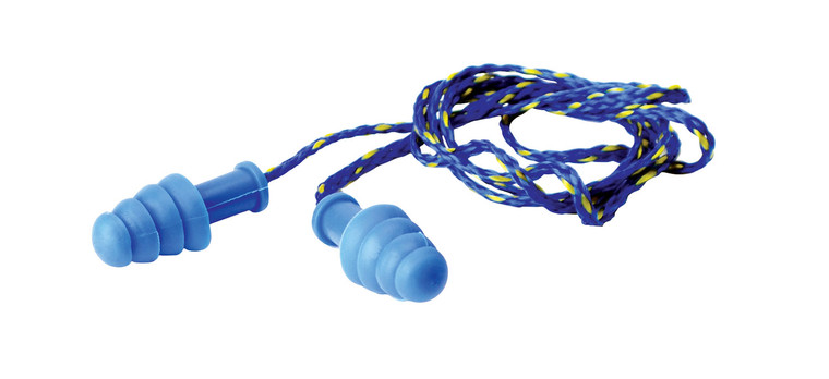Walkers GWPTPRCORDBL Corded Rubber Ear Plugs 27 dB In The Ear Blue Adult - GWPTPRCORDBL