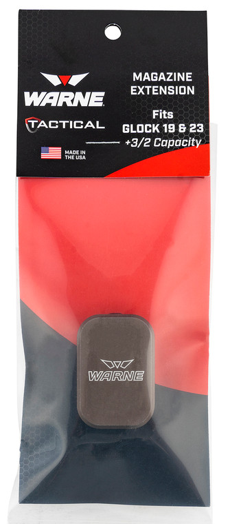 Warne MEG1932DE Magazine Extension  made of 6061T6 Aluminum with Hardcoat Anodized Flat Dark Earth Finish for Glock 19 23 Magazines Adds 3rds 9mm Luger 2rds 40 SW - MEG1932DE