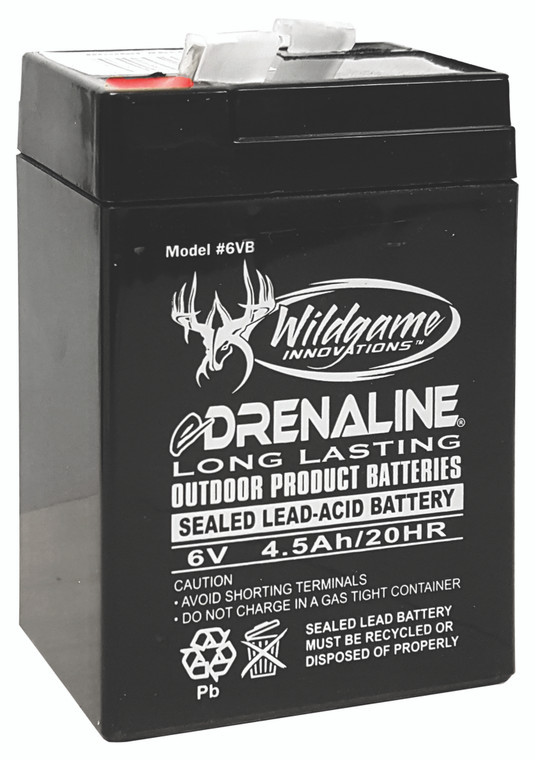 Wildgame Innovations WGIWGIBT0013 Edrenaline Rechargeable Battery Black 6.0 Volts 4.5 mAh - WGIWGIBT0013