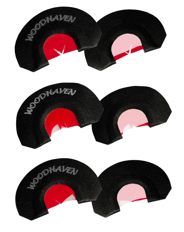 Woodhaven WH301 Red Ninja Power V  Diaphragm Call Triple Reed Attracts Turkeys Black 3 Per Pkg - WH301