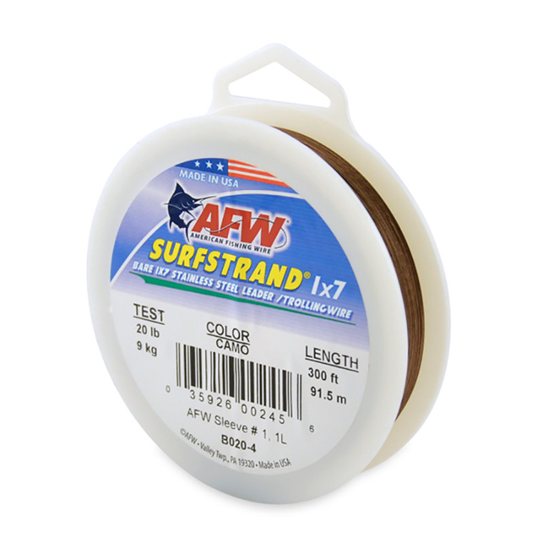 AFW - Surfstrand Bare Ss Wire Camo 300ft 20lb -