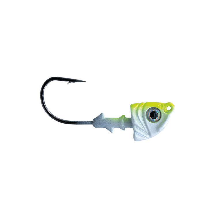 P-Line - 1st Gen Swimbait Jighead 1/2oz 4/0 Wht/chart 3pk -
