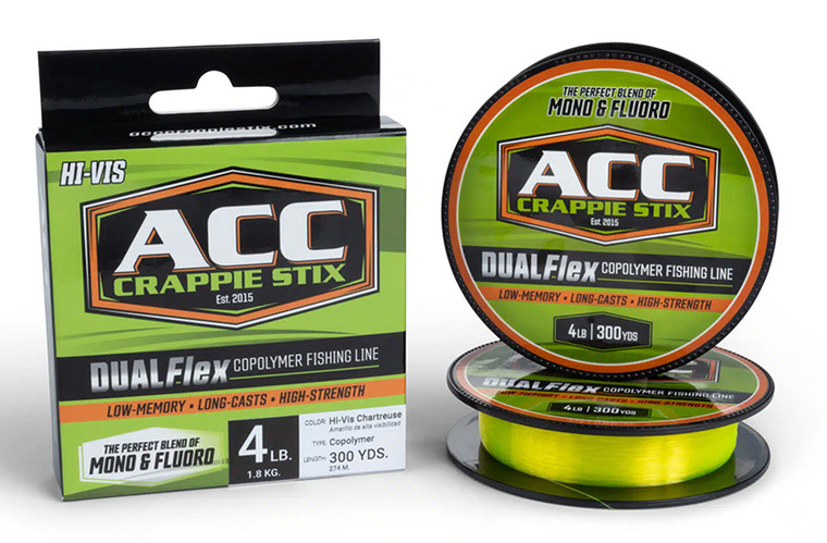 ACC Crappie Stix - Dualflex Copolymer Line Hi-vis 300yd 10lb -