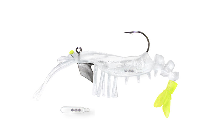Vudu - Vudu Rattler Shrimp 3.5in 1/4oz 2pk Glo/char -