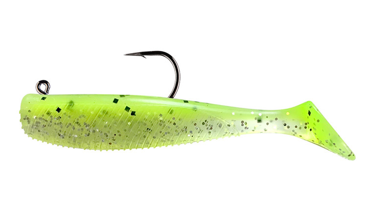 Vudu - Vudu Rigged Quiver Shad 3in 1/8oz 2pk Lime Slice -
