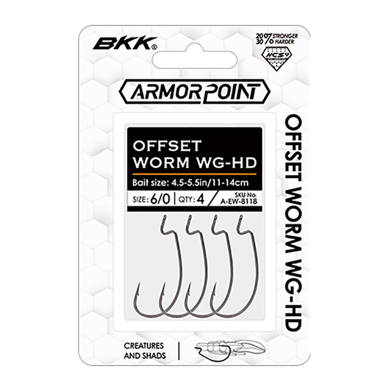 BKK - Armor Point Hook Offset Worm Wg-hd 6/0 4p -