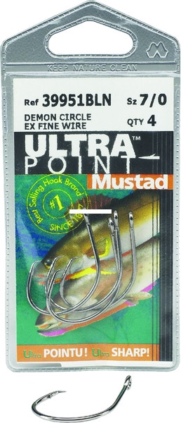 Mustad - Ultra Demon Circle Hook Black Nickel 1x 9/0 4pk -