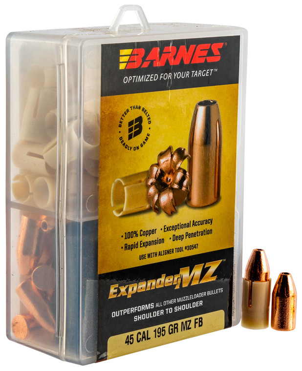 Barnes Bullets 30509 Expander Mz Muzzleloader 45 Expandermz Hollow Point 195gr 24rdbox - 30509