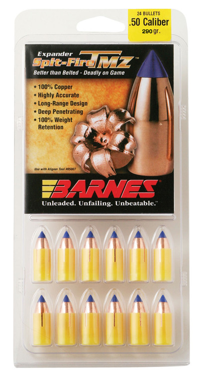 Barnes Bullets 30604 Spitfire Tmz Muzzleloader 50 Spitfire Tmz 290gr 24rdbox - 30604