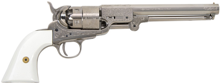 Traditions Fr185117 1851 Navy Break Open 44 Cal 11 Percussion 7.50 6 Shot Nickle Engraved Simulated Ivory Grip - FR185117