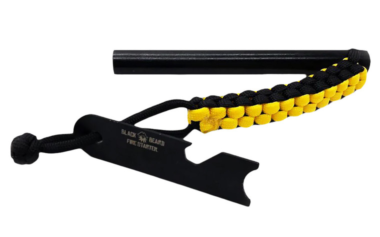Black Beard Fire Starters Fr Ferro Rod Blackyellow 7 Long - FR