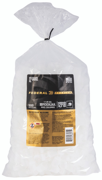 Federal 12p18 Podium Wad Premium 12gauge 1 18oz White Plastic 500 10 - 12P18 Federal 12p18 Podium Wad Premium 12gauge 1 18oz White Plastic 500 10 - 12P18