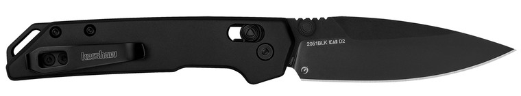 Kershaw 2051blk Mini Iridium 3 Foldingspear Point Plain Stonewashed D2 Steel Bladeice Blue Anodized 6061t6 Aluminum Handle - 2051BLK