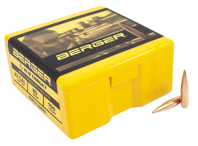 Berger Bullets 22422 Vld Target Long Range 22cal 80gr 100box - 22422
