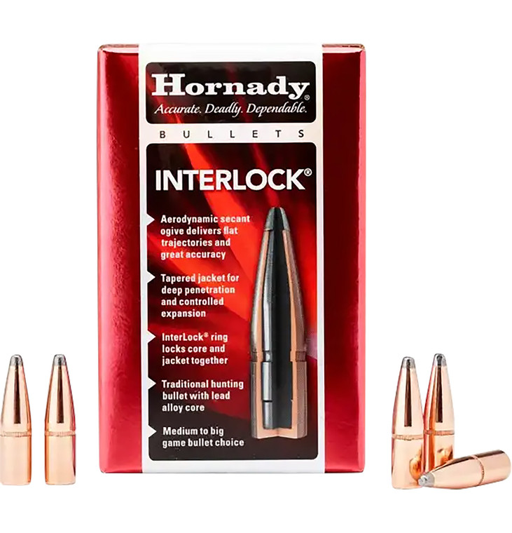Hornady 4503 Interlock 45 Cal .458 350 Gr Flat Point 50 Per Box 15 Case - 4503