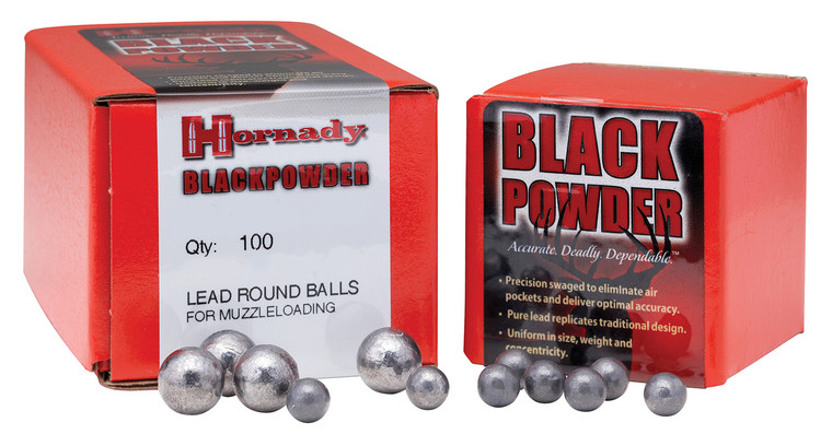 Hornady 6020 Black Powder Lead Balls 36 Cal .375 100 Per Box40 Case - 6020