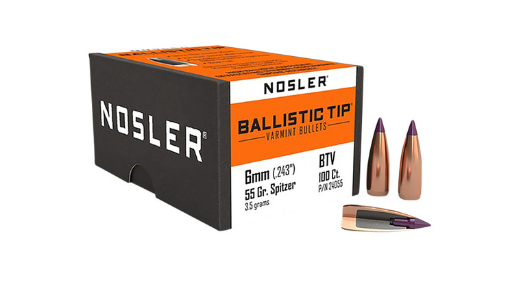 Nosler 24055 Ballistic Tip 6mm 55gr Spitzer 100box - 24055