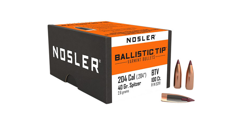 Nosler 52111 Ballistic Tip 204ruger 40gr Spitzer 100box - 52111